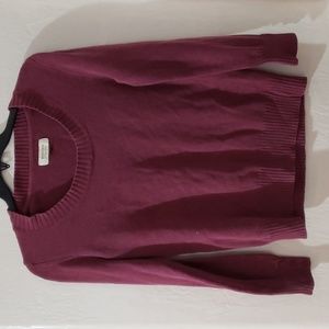 Sonoma Women's Maroon Scoop Neck Sweater Small